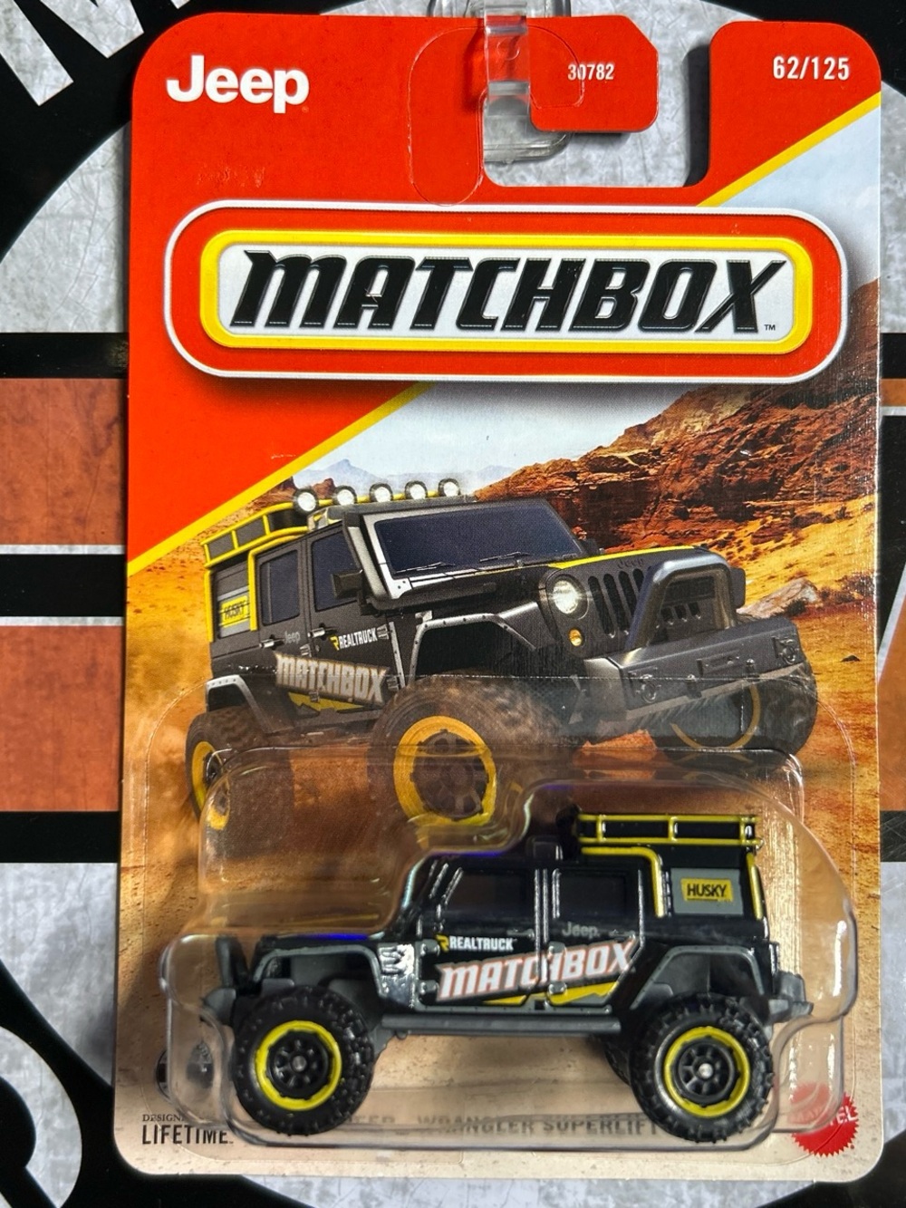 Matchbox Jeep Wrangler Toy - Black & Yellow